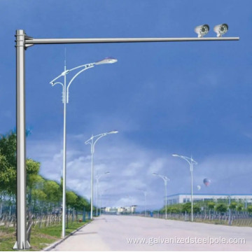 Single-arm traffic camera steel pole